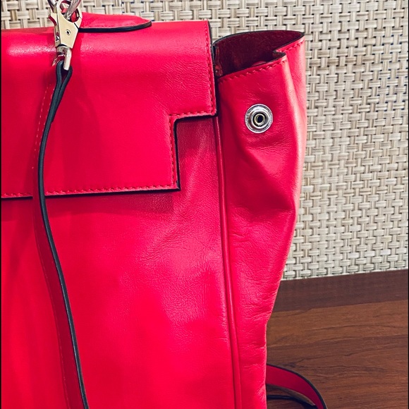 🌟10xHP🌟VTG 2000 NWOT Laurent Effel Red Kid Leather Satchel & Dog Collar Italy - Picture 11 of 15